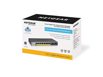 NETGEAR GS110TP 8-Port Gigabit PoE+ Switch with 2 SFP Ports & 46W Power Budget - Ideal for Small Business Networks & IP Camera Systems