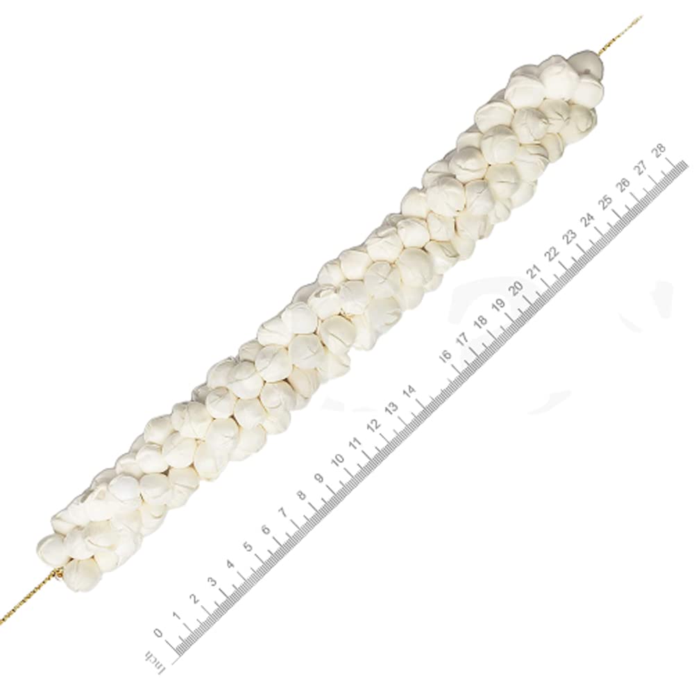 Artificial Hair Gajra for Women - Stylish White Mogra Jasmine Flower Hair Accessories | South Indian Traditional Bun Maker & 5-Piece Braid Extension Set | Perfect for Weddings, Festivals & Cultural Events