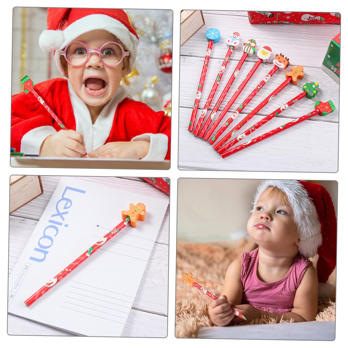 SEWACC 24-Pack Professional Sketch Pencils - Fun Christmas Pattern Drawing & Writing Pencils for Artists, Students & Daily Use | Portable Multi-Functional HB Graphite Pencils for Sketching, School, Office & Holiday Gifts