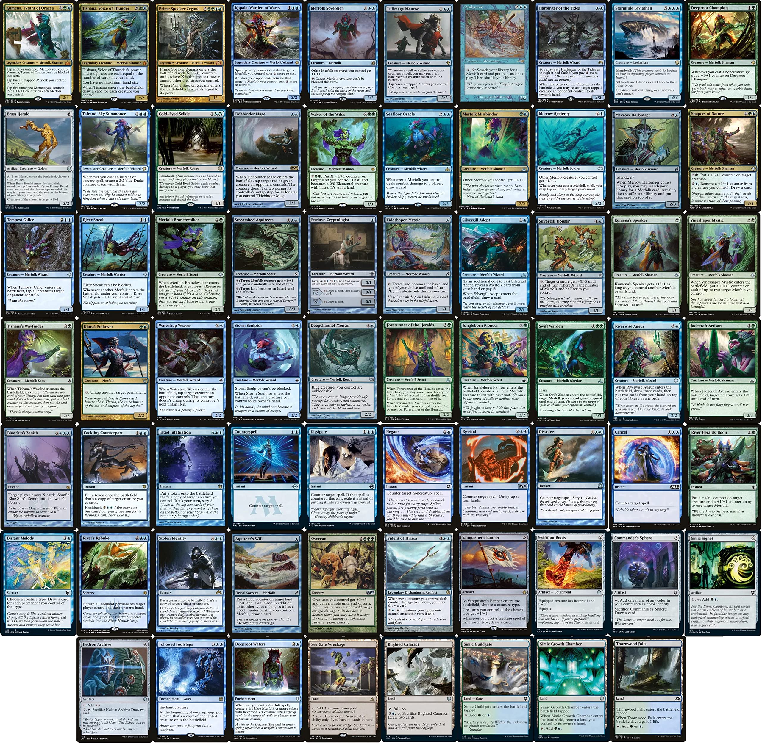 Premium Custom Built Blue/Green Merfolk Commander Deck - 100 Card MTG EDH Deck for Competitive Play & Casual Gaming