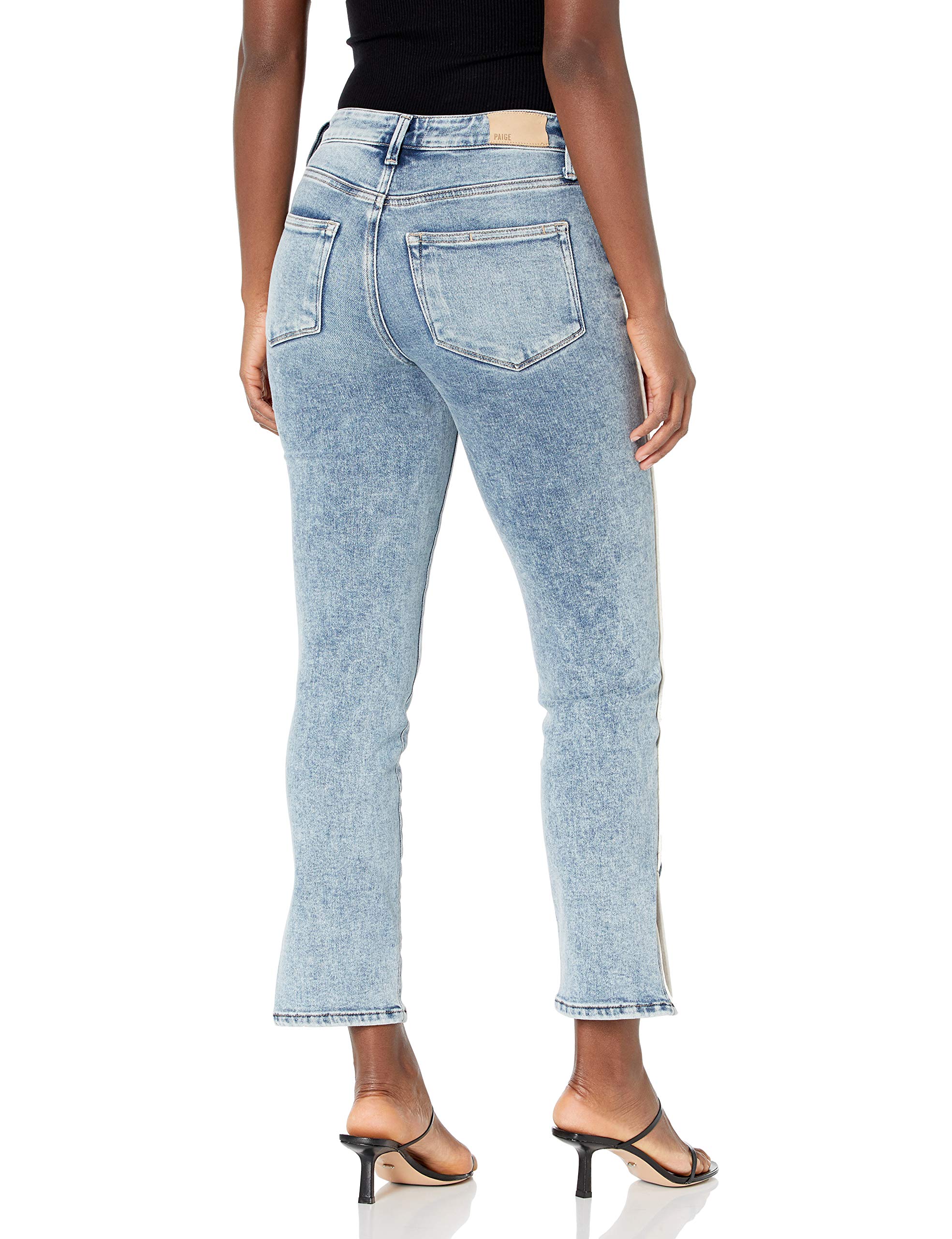 PAIGE Women's Cindy Vintage High Rise Straight Leg Jeans with Outseam Slit - Classic Denim for Casual Wear, Office & Night Out