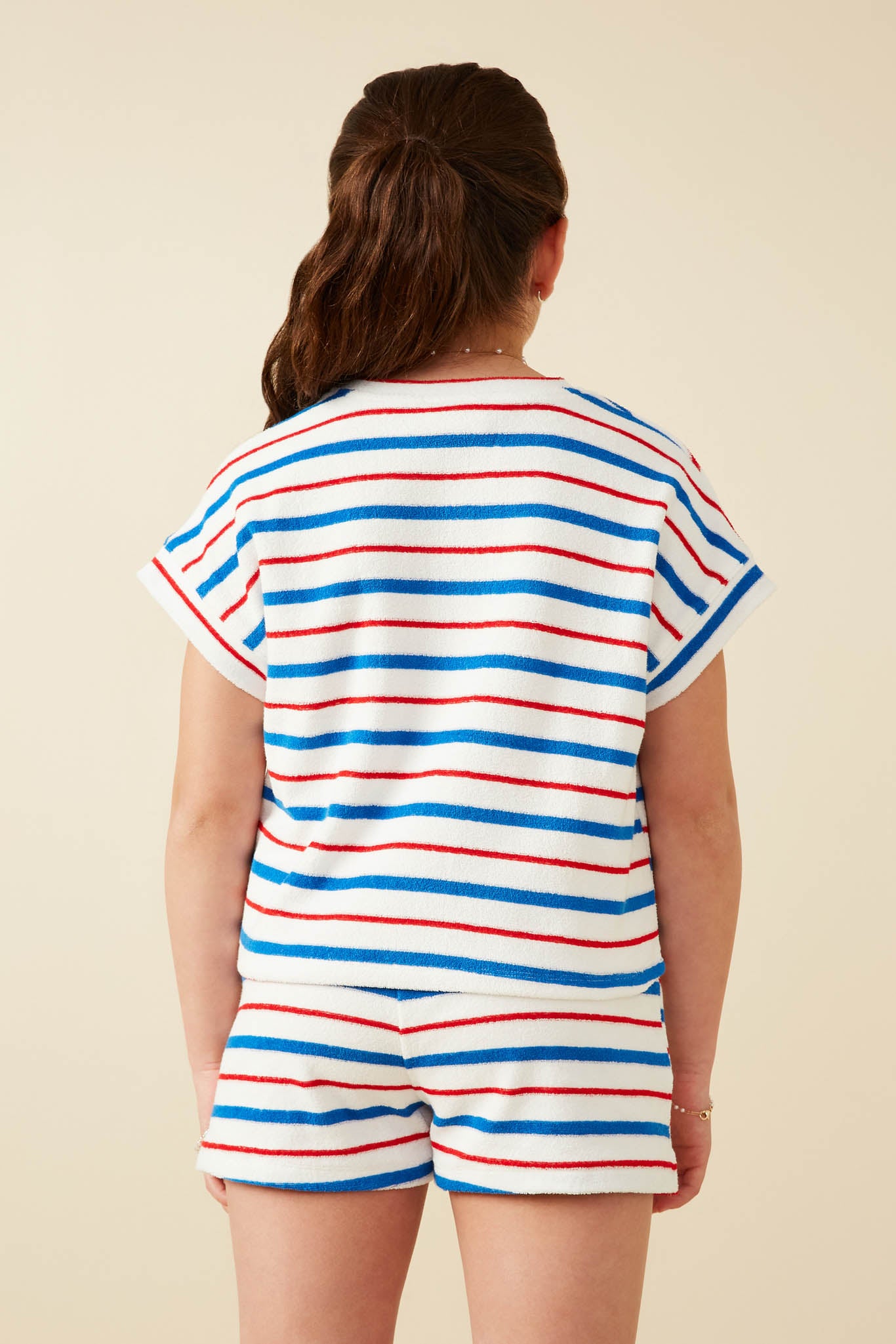 Stylish Multi Stripe Dolman Terry Knit Top for Women | Comfortable Casual Wear | Perfect for Yoga, Lounge & Everyday Outfits