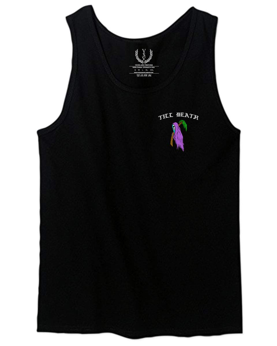 Cool Bones Surf Graphic Men's Tank Top - Summer Beach Palm Design - Obei Society Casual Wear for Surfing, Music Festivals & Street Style