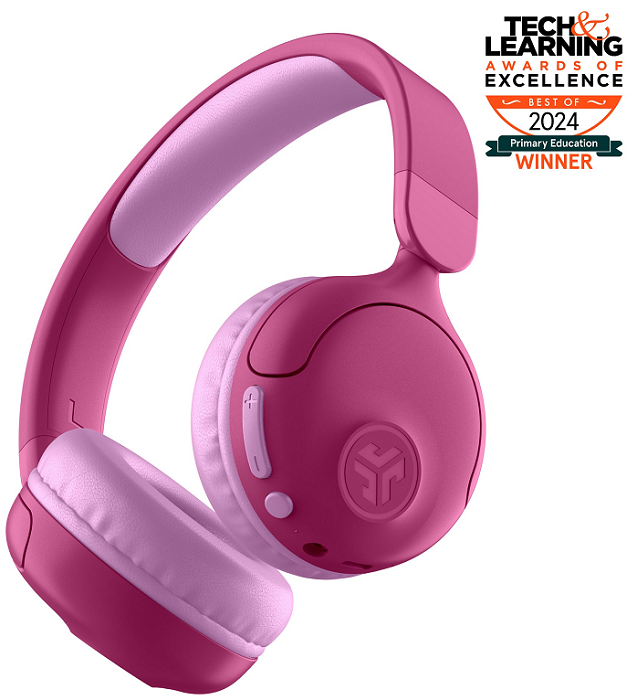 JLab JBuddies Pop 2-in-1 Wireless & Wired Kids Headphones with Share Port - Volume Limited Safe Listening (Blue/Pink) - Perfect for School, Travel & Screen Time