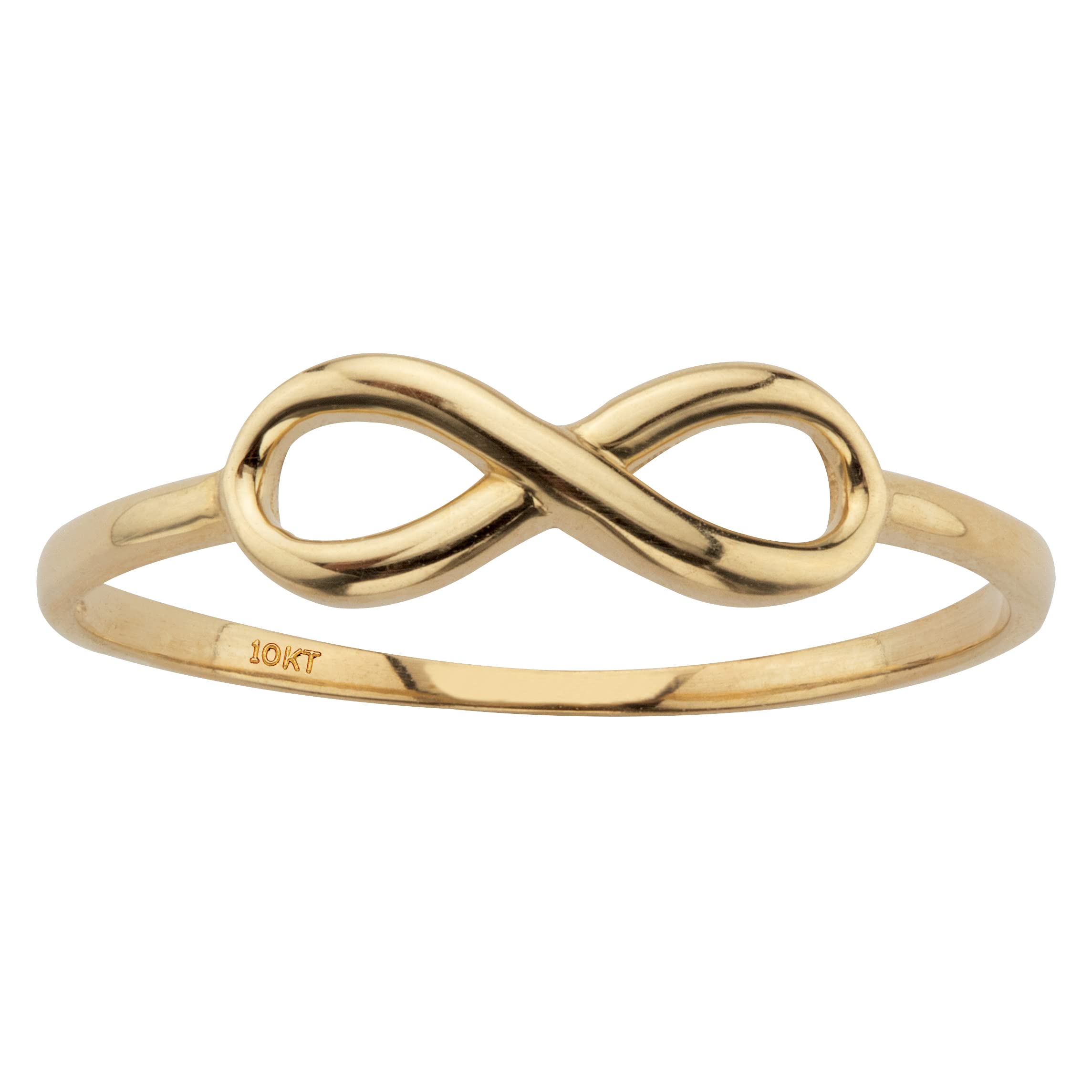 10K Yellow Gold Stackable Infinity Ring for Women - Dainty Minimalist Wedding Band, Anniversary Gift, Promise Ring - Perfect for Everyday Wear & Special Occasions