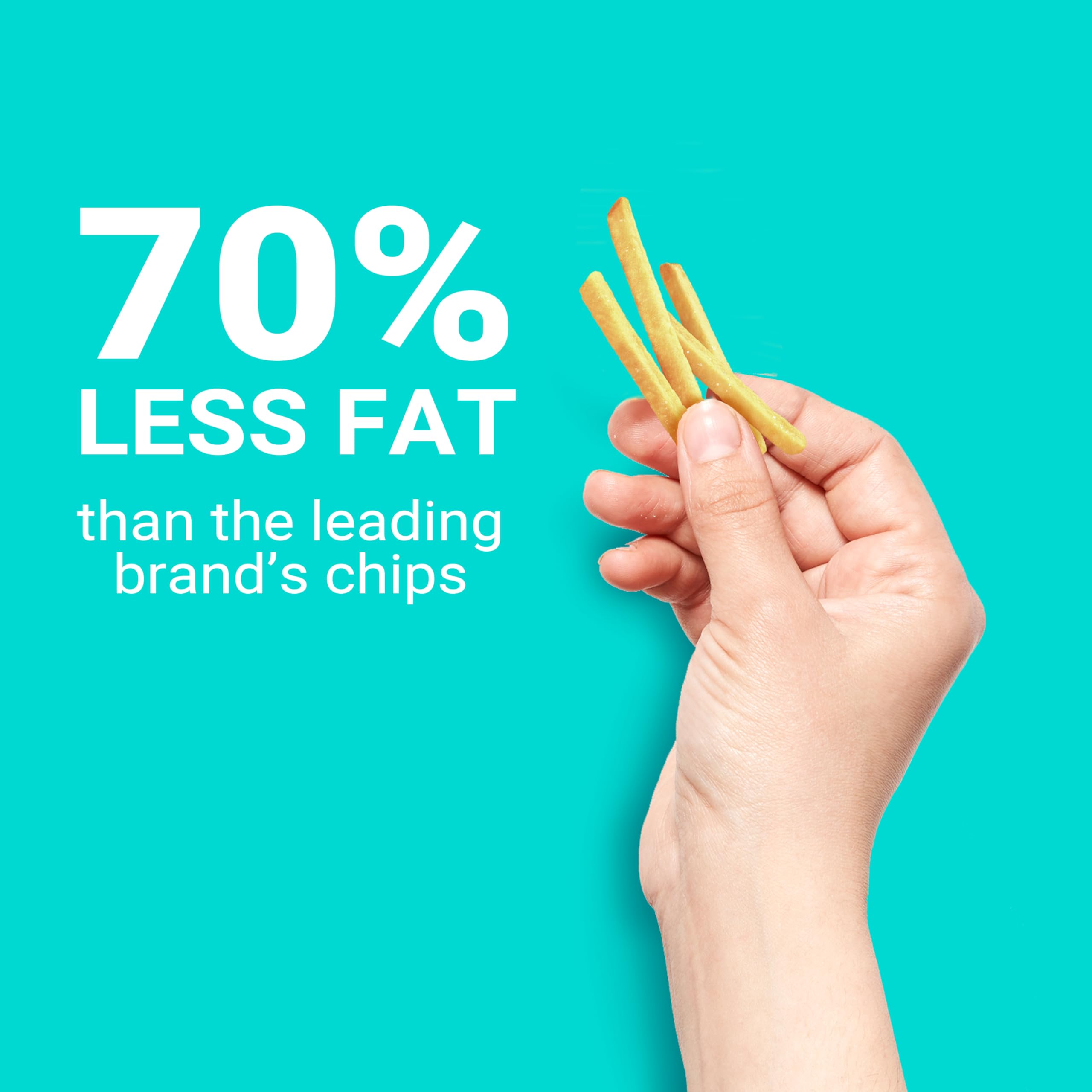 GO FREE Mini Fries Potato Chips - Healthy Low Fat Snacks for Kids & Adults - Gluten Free, Vegan, Low Calories - Made with Real Potatoes - 6oz Bags (6-Pack) Salted Fries - Perfect for School Lunches, Office Snacks & Movie Nights