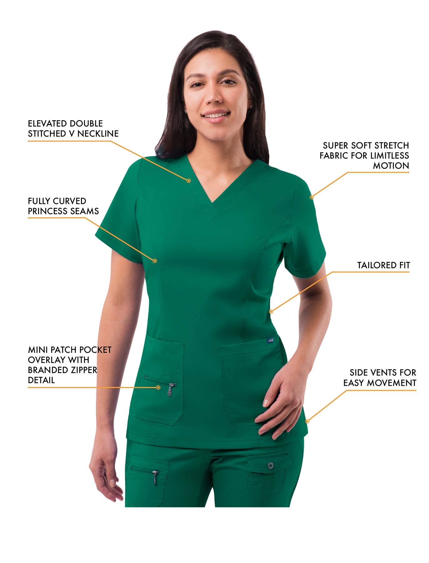 Adar Pro Breakthrough Plus Scrub Set for Women - Enhanced V-Neck Top & Multi-Pocket Pants - Petite/Tall Sizes - Perfect for Nurses, Doctors & Healthcare Professionals