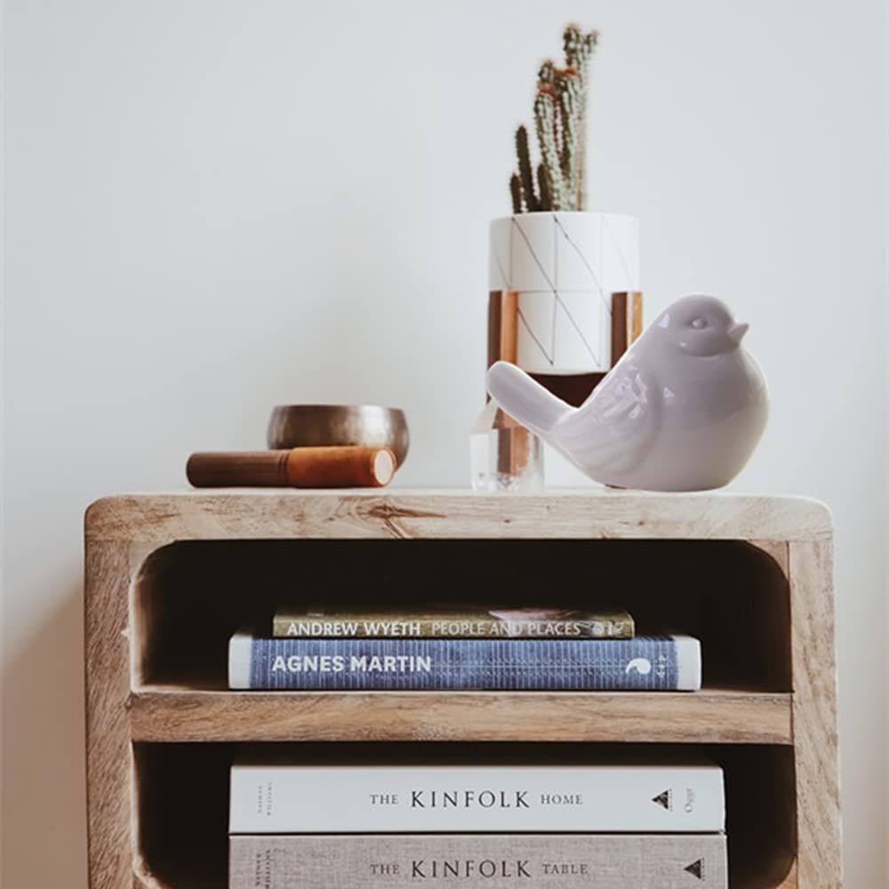 Ceramic Birds Figurines - Handcrafted Porcelain Bird Statue for Home & Garden Decor, Mini Animal Ornaments for Living Room, Bedroom, Office & Wedding Decorations (White) | Perfect for Table Centerpieces, Shelf Displays & Gift Giving