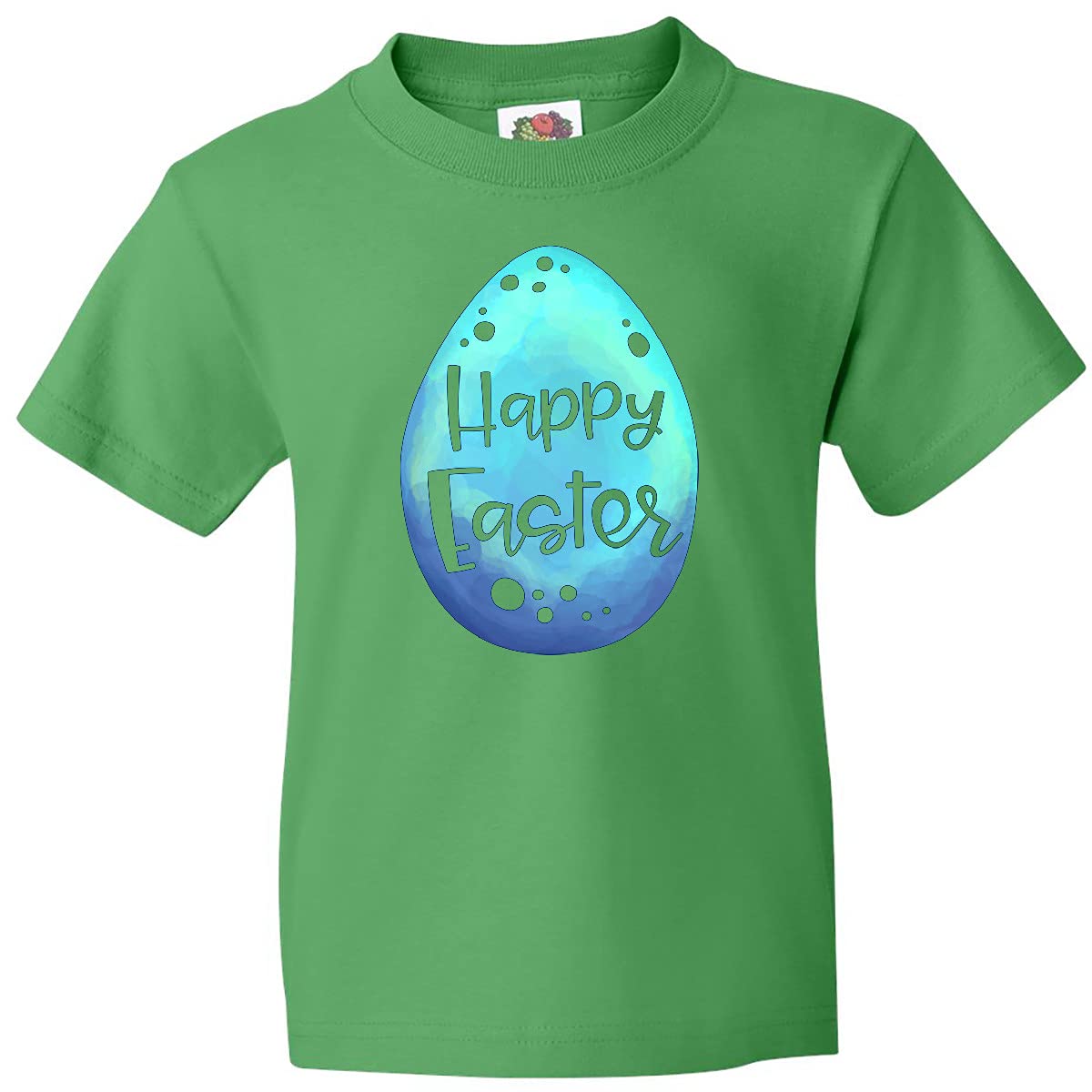 Inktastic Happy Easter Blue Easter Egg Youth T-Shirt - Cute Easter Outfit for Kids & Teens - Perfect for Easter Egg Hunts, Family Gatherings & Spring Celebrations