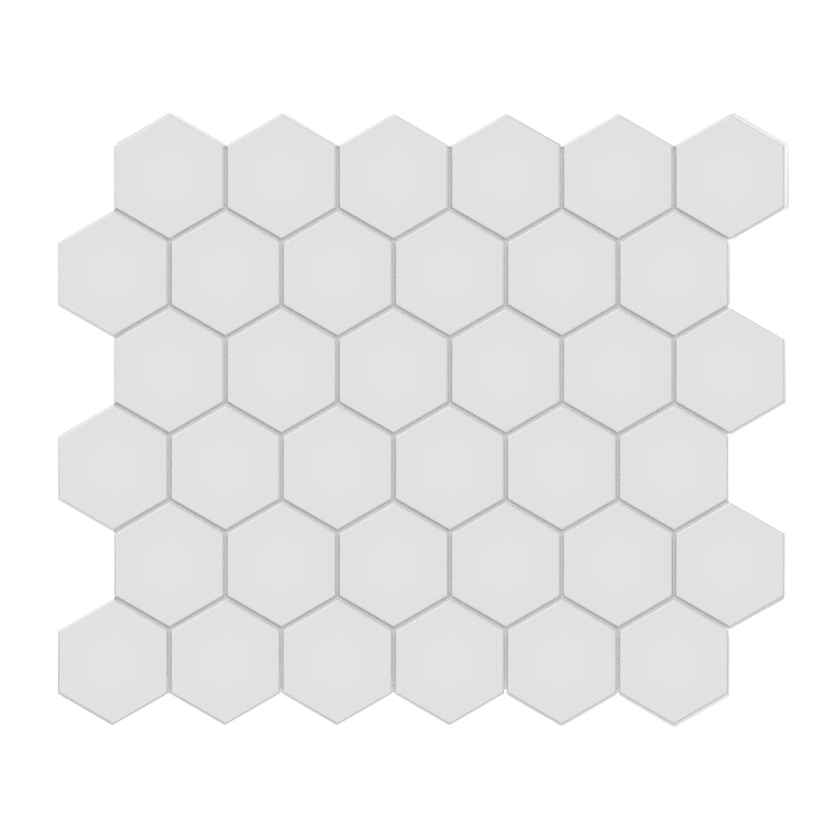 Hexagon Soho Gallery Grey Matte Unglazed Porcelain Mosaic Tiles - 2 Pack - Modern Geometric Backsplash for Kitchen, Bathroom & Shower Walls