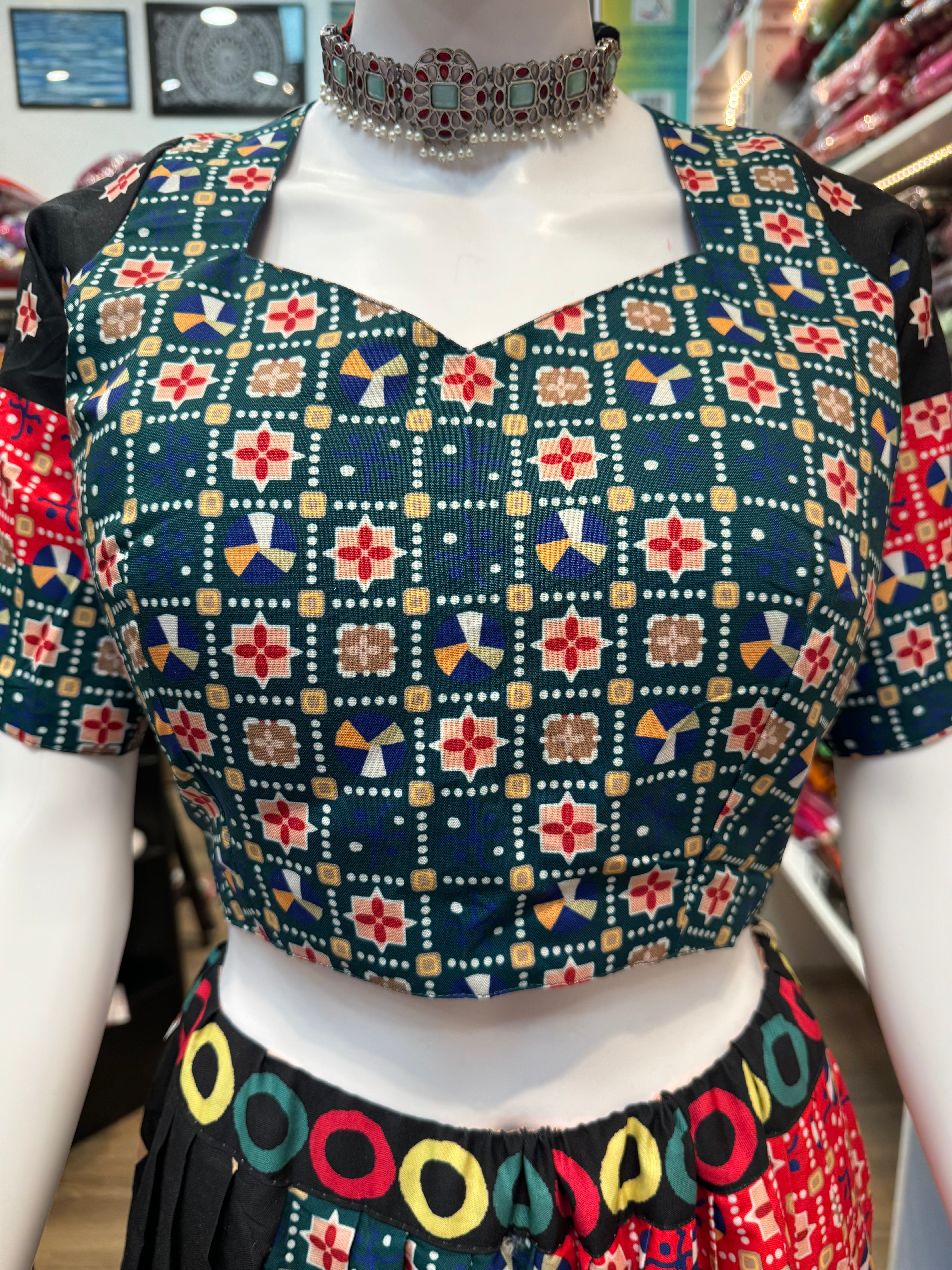 Stylish Multi-Color Navratri Chaniya Choli Lehenga with Dupatta Set | Traditional Indian Dance Costume for Festivals & Weddings