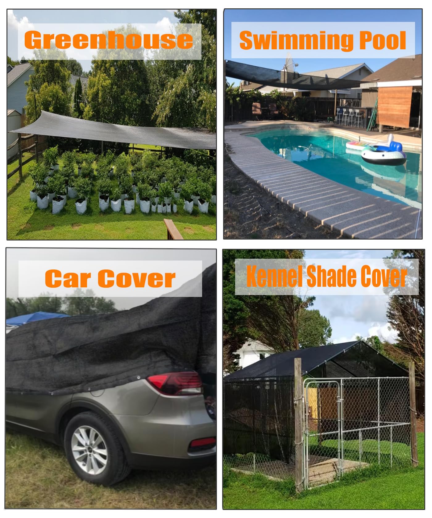 40%-50% Shade Cloth for Garden - 20ft x 48ft UV Resistant Sun Shade with Grommets - Outdoor Patio Cover, Plant Protection, Pergola Shade, Greenhouse Screen - Perfect for Backyard, Deck & Balcony Use