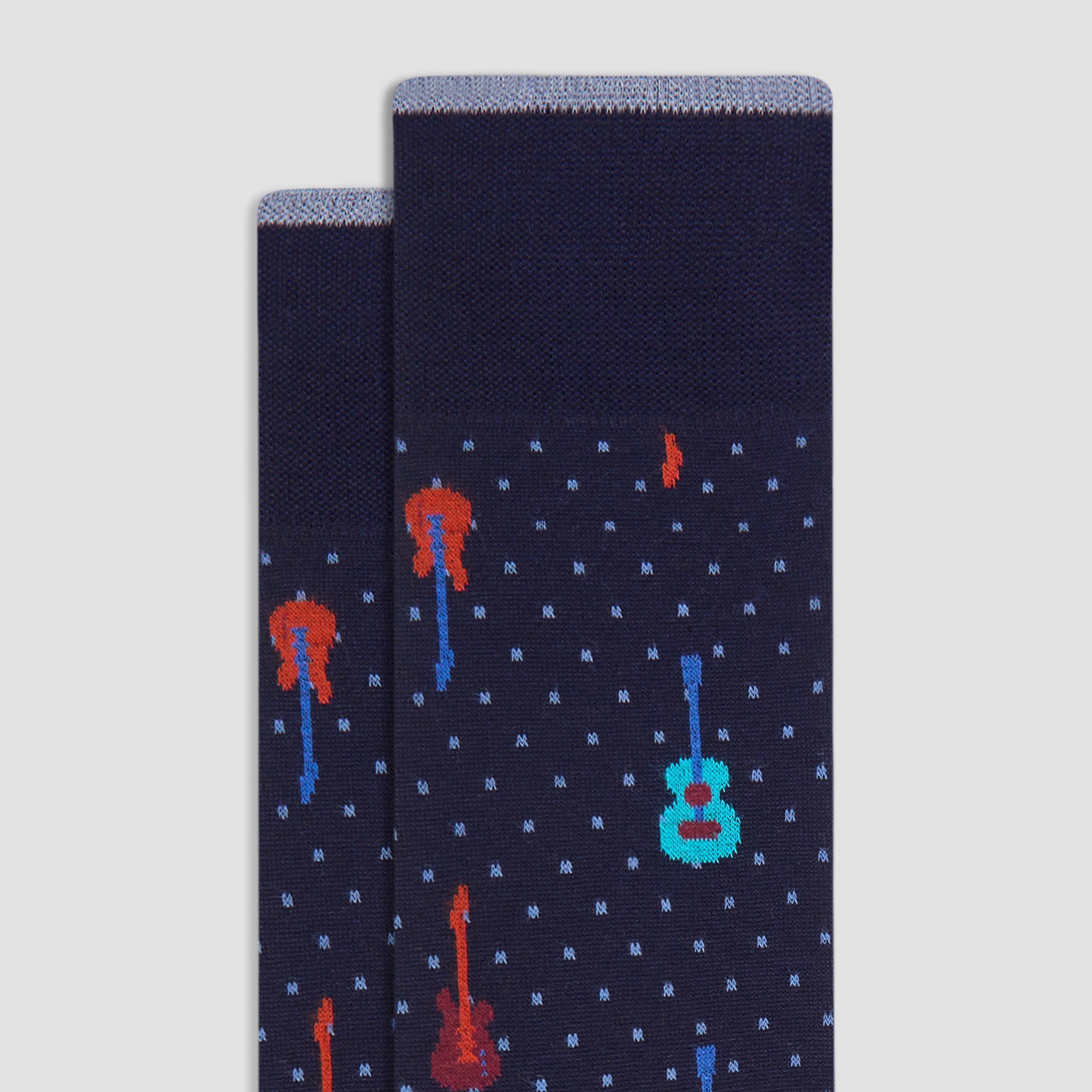 Stylish Guitar Print Mid Calf Socks for Men & Women - Perfect for Musicians, Concerts, and Casual Wear