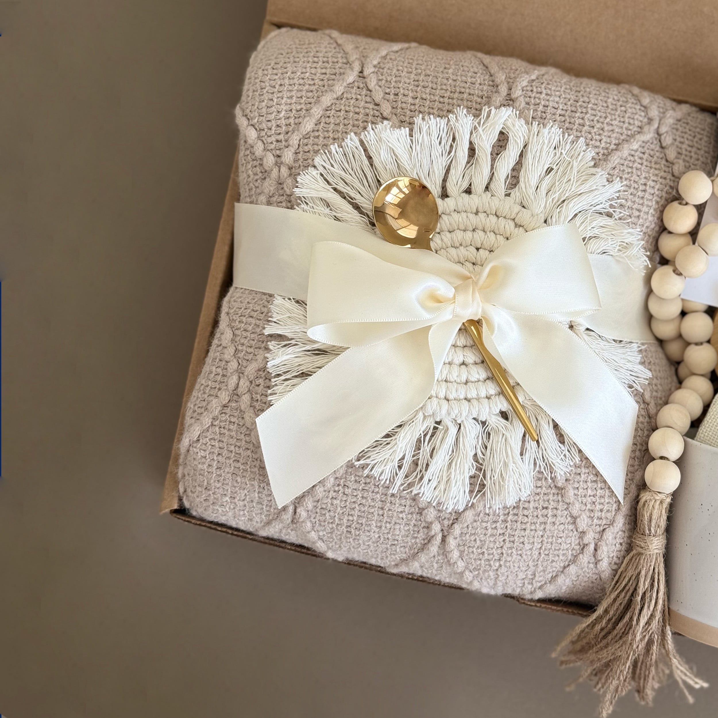 Boho Bliss Gift Box for Mom - Succulent Plant, Herbal Tea & Luxurious Bath Set | Thoughtful Mother’s Day Present for Relaxation & Self-Care