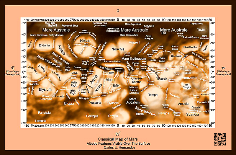 NASA Mars Albedo Map Poster - High Resolution Planet Mars Surface Topography by Carlos Hernandez | Space Decor, Astronomy Gift, Science Classroom Wall Art