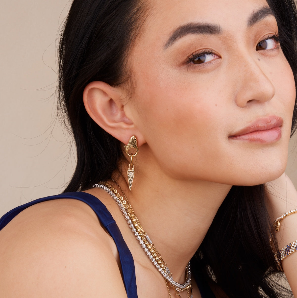 Elegant Lock Earrings for Women - Gold & Silver Dangle Hoop Earrings - Perfect for Parties, Weddings & Everyday Wear