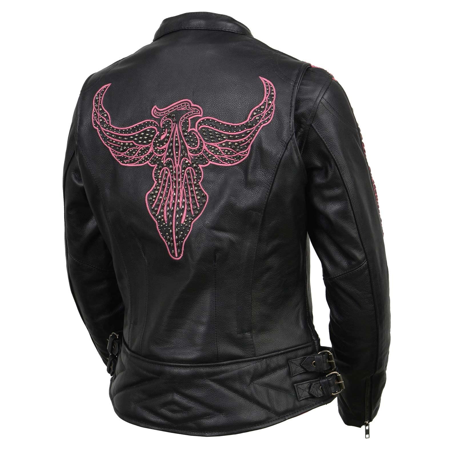 Milwaukee Leather MLL2570 Women's Black Phoenix Embroidered Motorcycle Jacket - Stylish & Protective Biker Jacket for Riding, Cruising & Outdoor Adventures