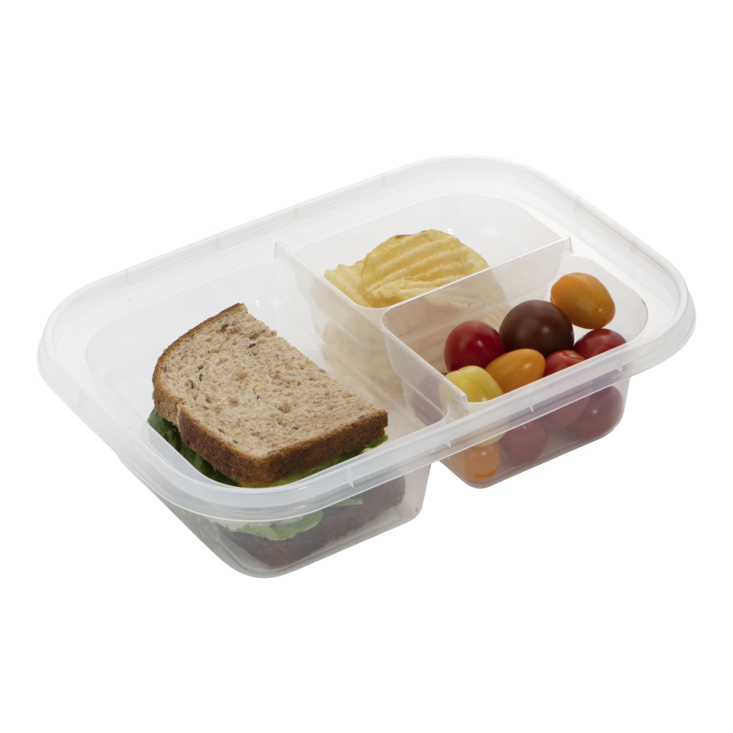 GoodCook EveryWare 7-Piece Bento Box Food Storage Container Set with Snap-Shut Lids | Reusable Meal Prep Containers for Lunch, Office, School & Picnics | BPA-Free Plastic | Microwave & Dishwasher Safe