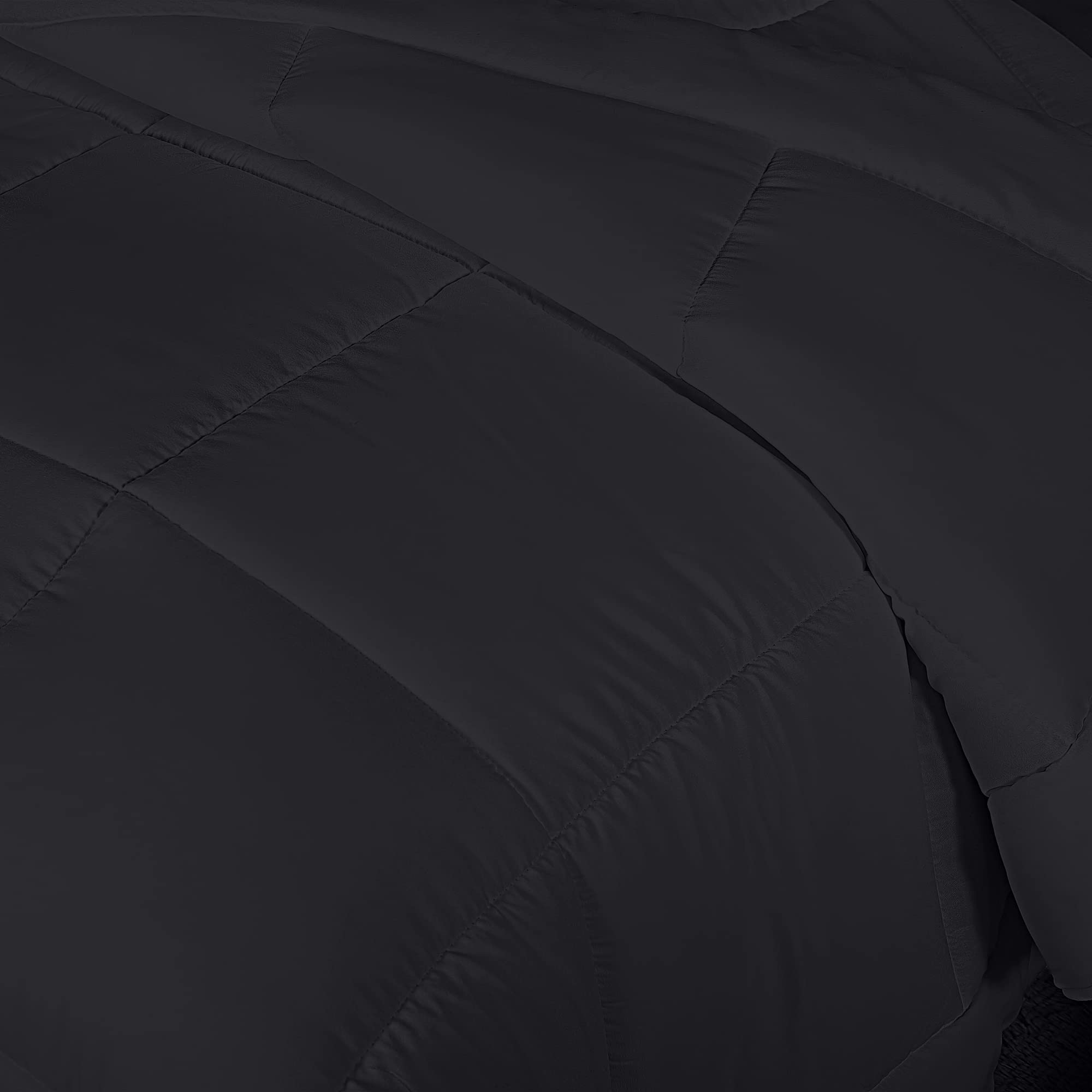 Utopia Bedding All Season Down Alternative Quilted King Comforter Set - Hypoallergenic Duvet Insert with Corner Tabs, Machine Washable, Soft & Breathable (Black, 4-Pack) - Perfect for Master Bedroom, Guest Room & Luxury Hotels