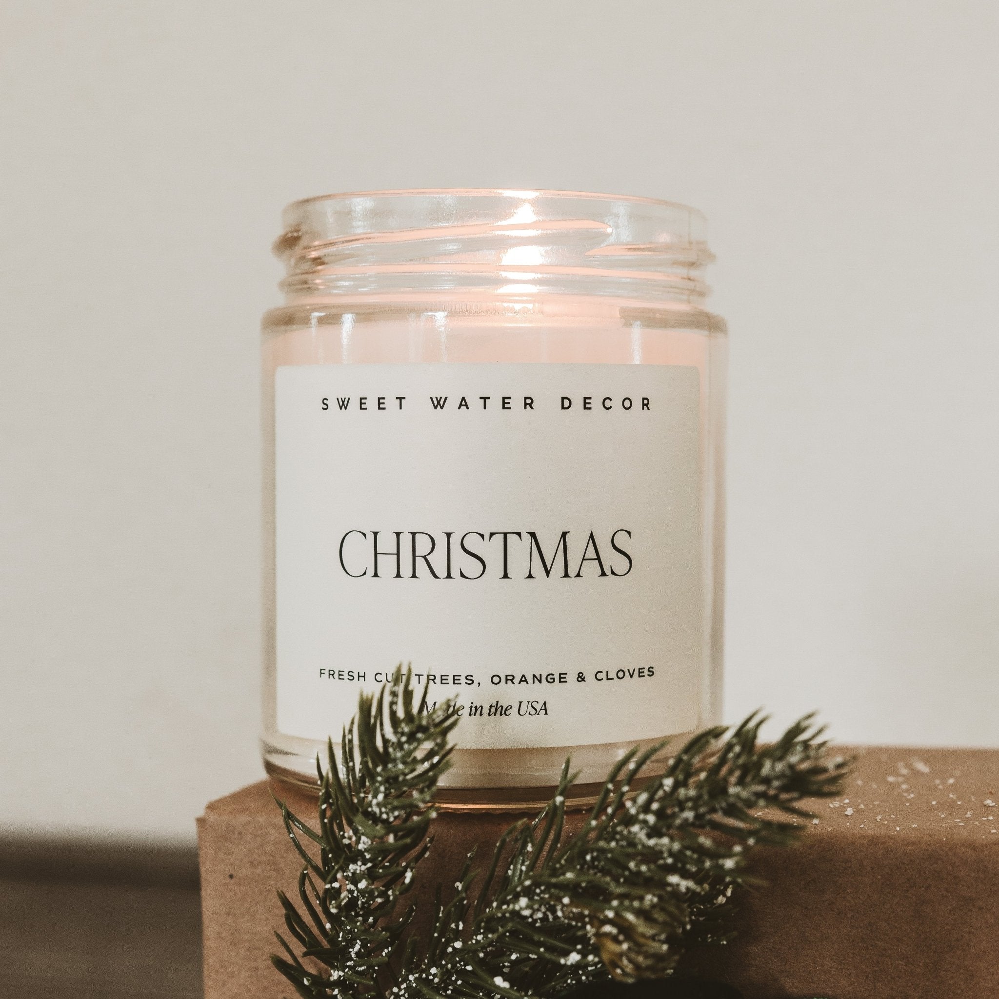 Christmas Scented Clear Jar Candle - Handmade Soy Wax Candles for Holiday Decor, Gifts & Aromatherapy | Perfect for Home, Office & Festive Celebrations