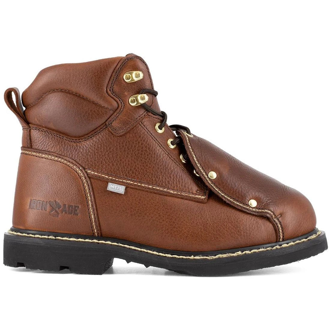 Groundbreaker Steel Toe & Metguard 6 Inch Work Boots for Men - Brown Safety Shoes for Construction, Warehouse & Industrial Work