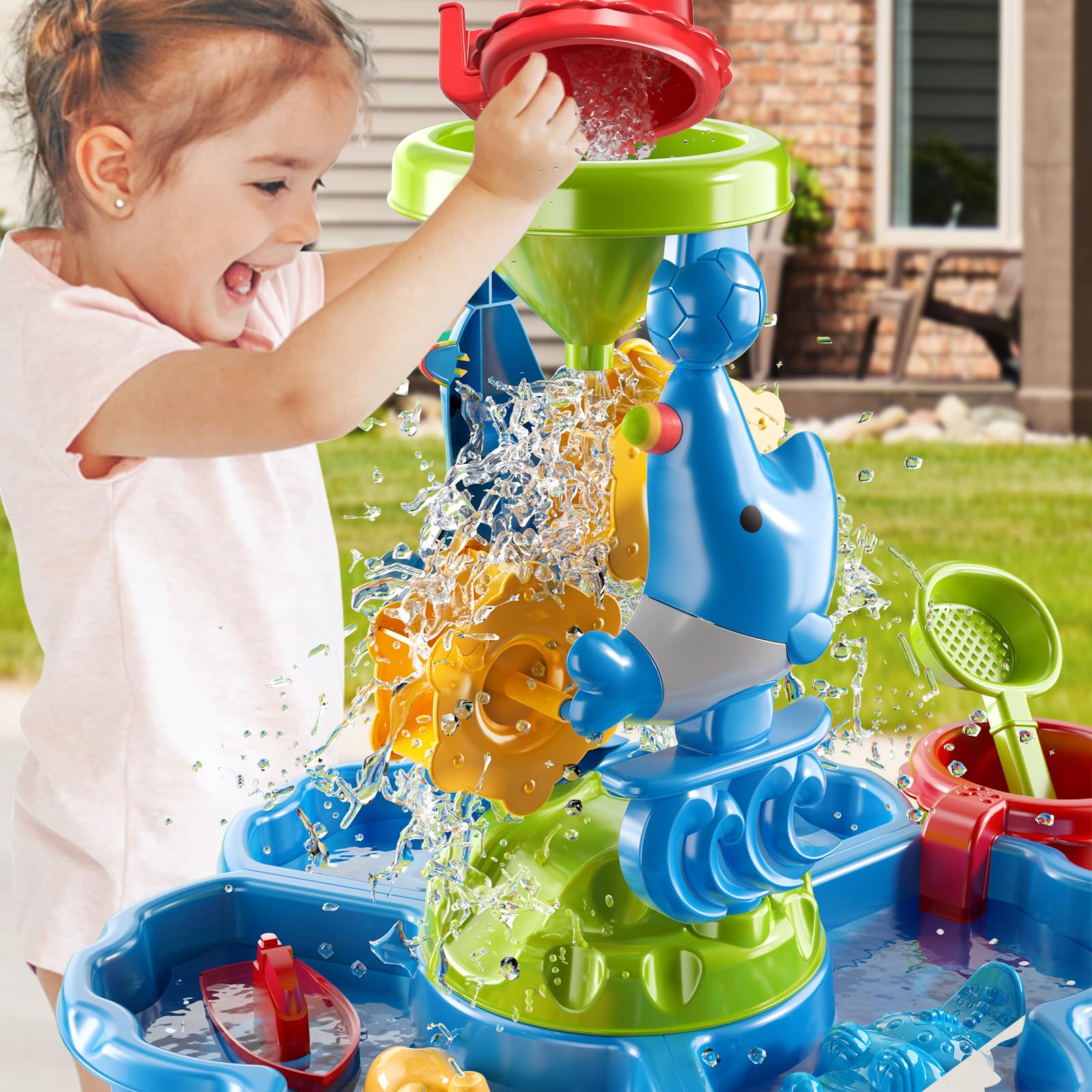 **Best Water and Sand Table for Toddlers 3-8 - Outdoor Sensory Activity Toy for Kids, Summer Beach & Backyard Play - Perfect for Ages 3,4,5,6,7,8 - Great for Sensory Development & Outdoor Fun**