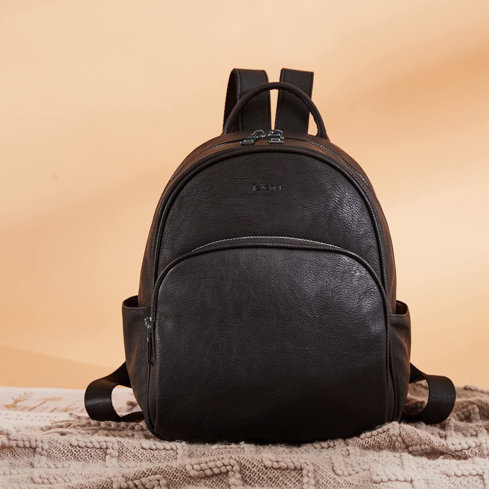 Telena Small Leather Backpack Purse for Women & Girls - Cute Mini Travel Shoulder Bag for School, Work, Gym & Everyday Use