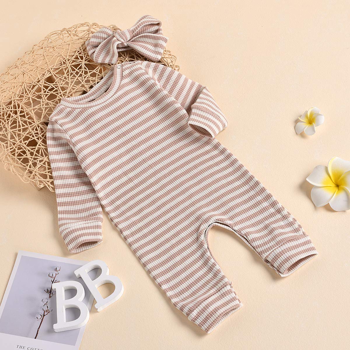Newborn Baby Girl Romper Bodysuit - Soft Cotton One-Piece Jumpsuit with Pants | Perfect for Photoshoots, Playtime & Everyday Outfits
