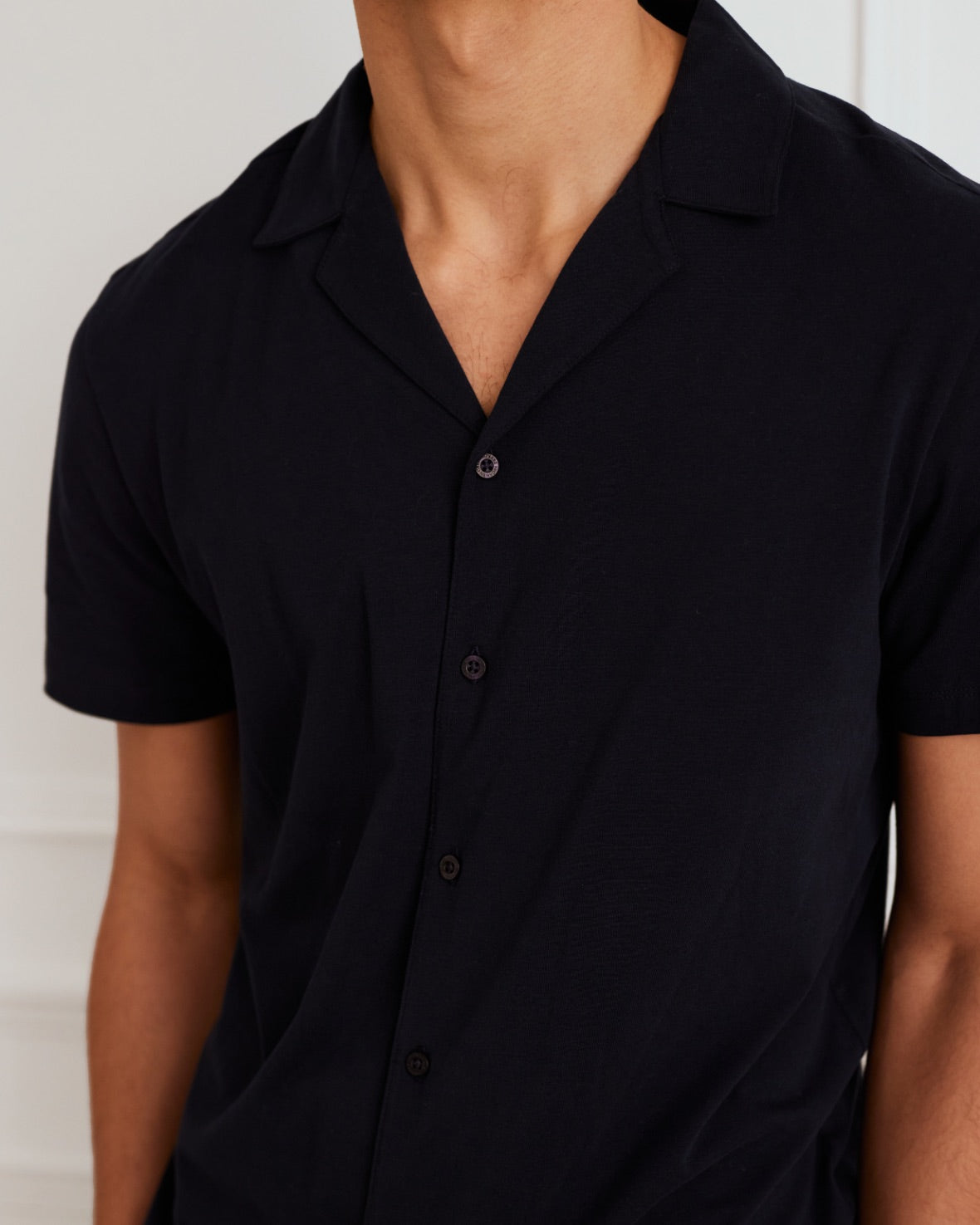 Organic Cotton Button-Up Short Pajama Set for Women - Navy Blue Sleepwear, Comfortable & Breathable Nightwear for Summer or Lounging at Home