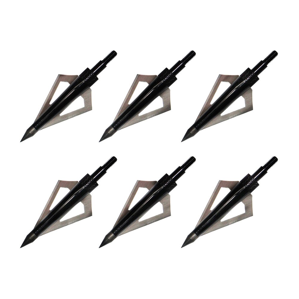 12Pcs 125 Grain Fixed Blade Broadheads for Hunting - 3 Steel Blades Archery Arrowheads Compatible with Compound Bows & Crossbows - Includes Plastic Case (Great for Target Practice & Big Game Hunting)