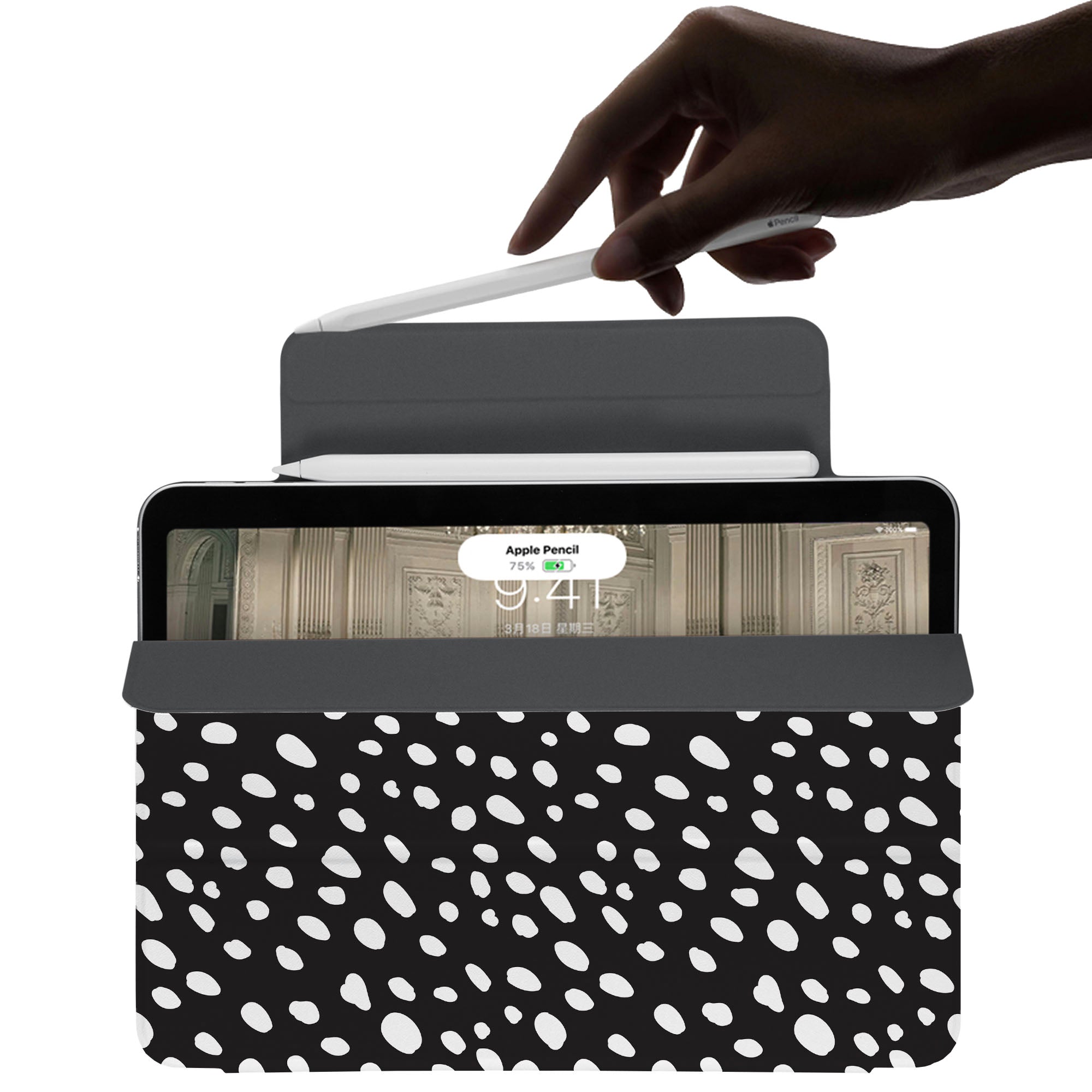 SlimFit iPad Case with Polka Dot Design - Lightweight Protective Cover for iPad Air/Pro, Perfect for Work, Travel & Everyday Use