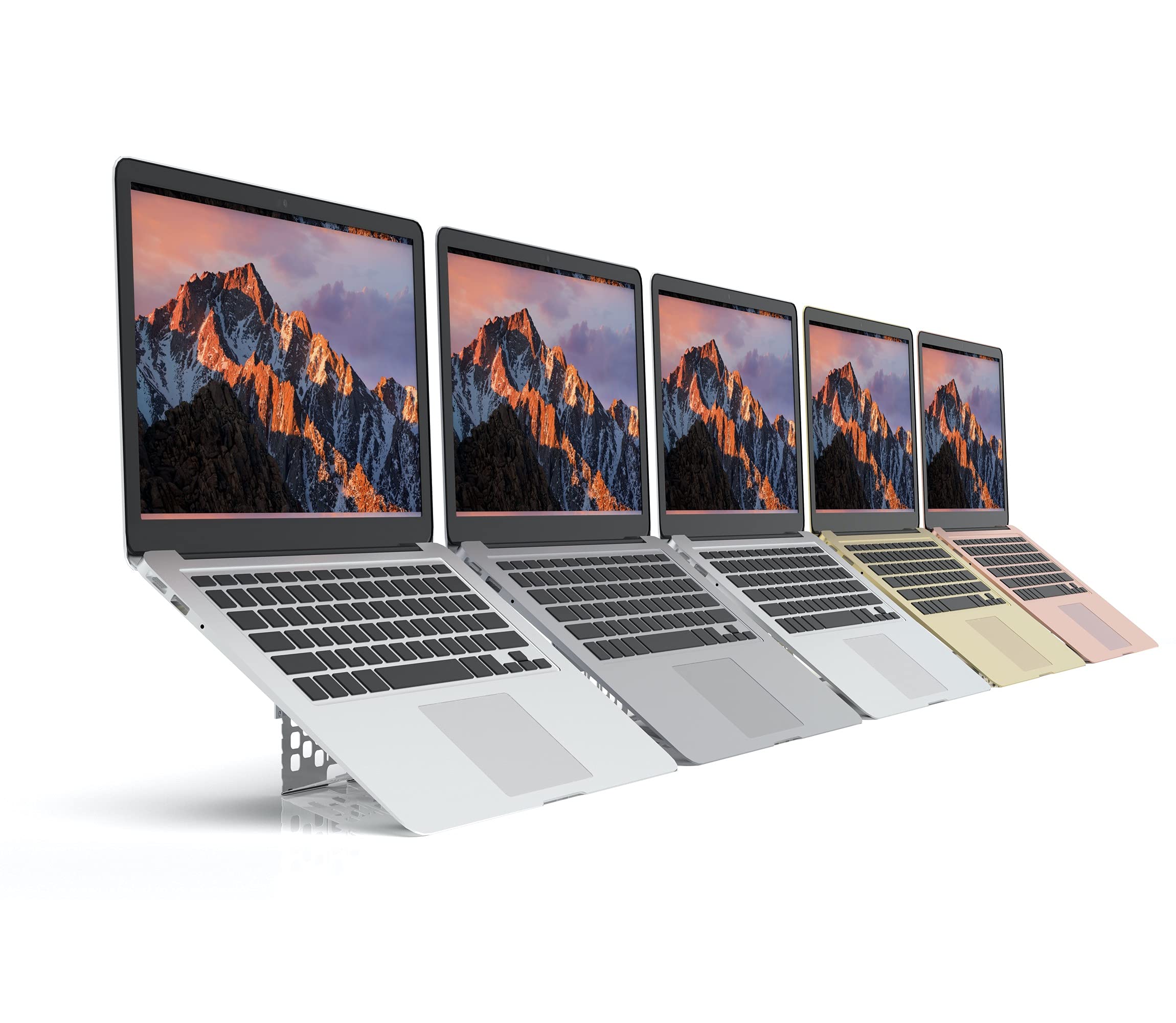 Ultra Slim MacBook Stand - Portable Laptop Riser with Ergonomic Design & Ventilation - 6 Adjustable Heights (2.1