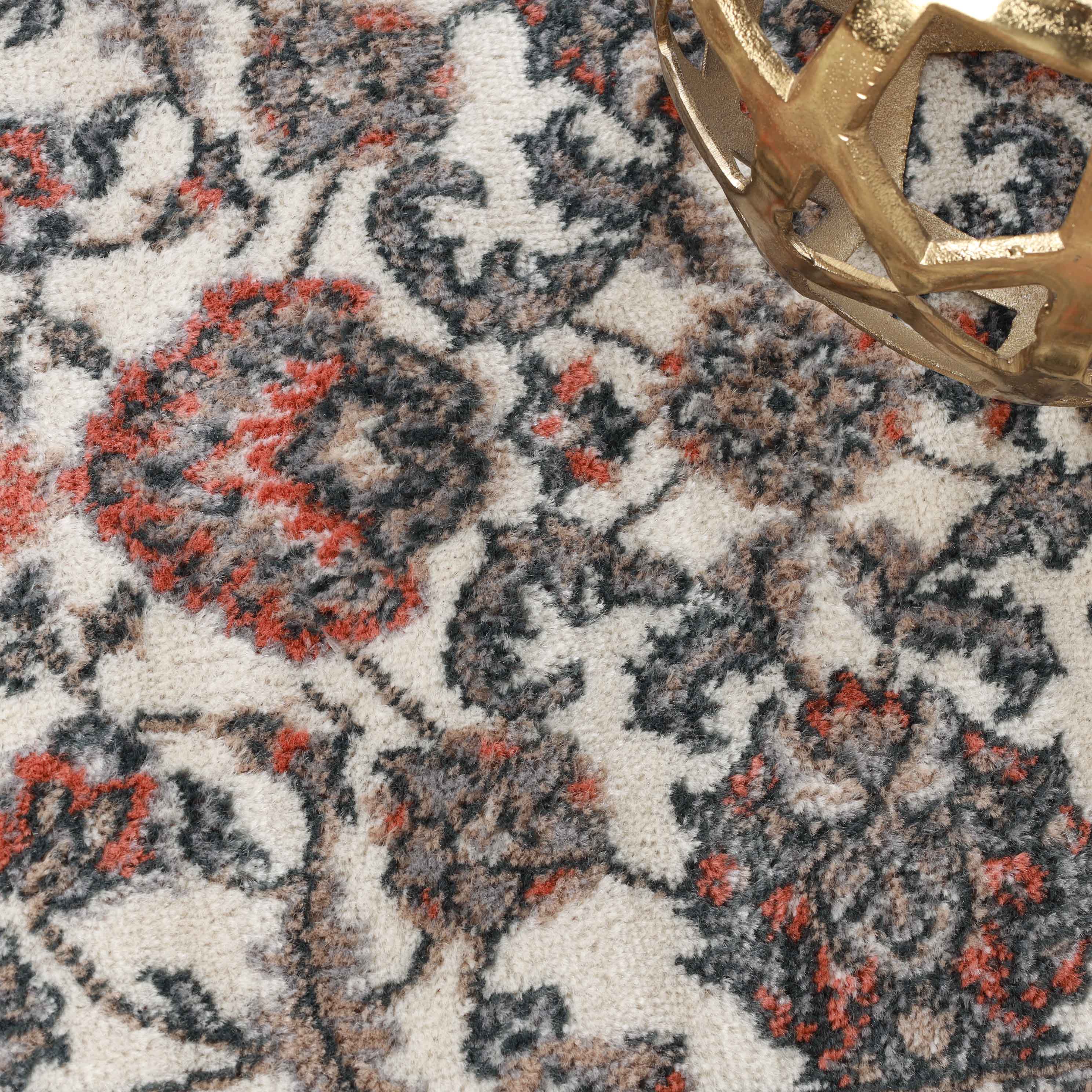 Lille Elegant Floral Indoor Area Rug - Non-Slip Soft Living Room Carpet Runner for Bedroom, Hallway & Entryway Decor