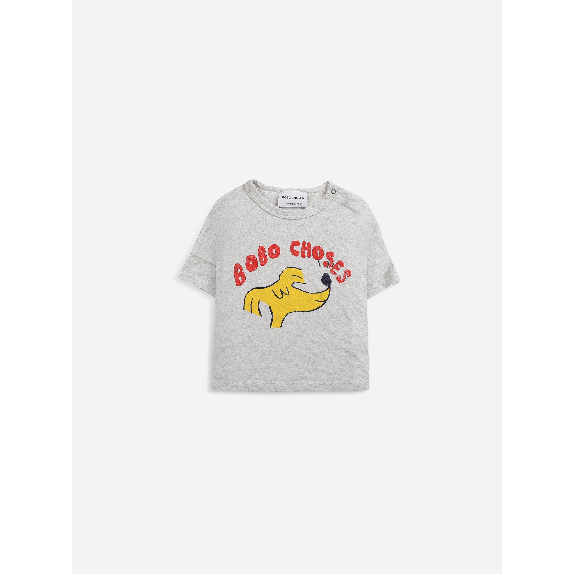 Bobo Choses Sniffy Dog Graphic Short Sleeve T-Shirt for Kids - Cute Puppy Design Cotton Tee for Playdates & Everyday Wear