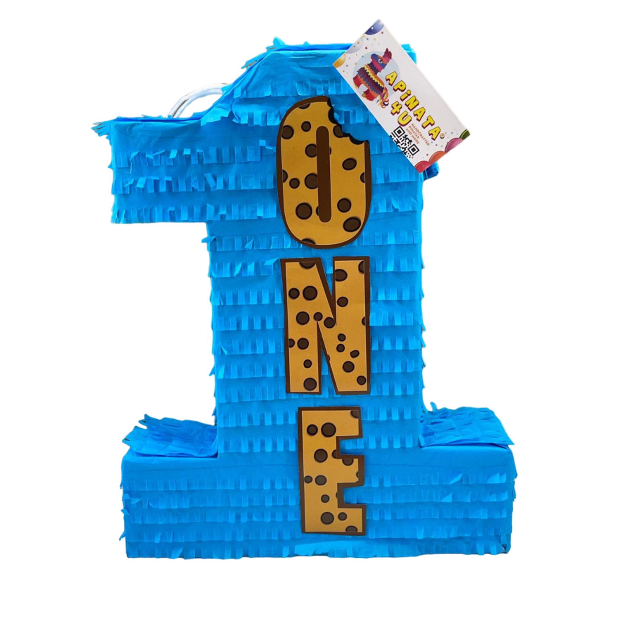 Blue Chocolate Chip Cookies Themed Pinata - 20x16x4 Inch Party Decor for 1st Birthday, Baby Shower & Celebrations | Includes Milk & Cookies Design, Gift Supplies | Perfect for Birthday Parties, Gender Reveals & Special Events