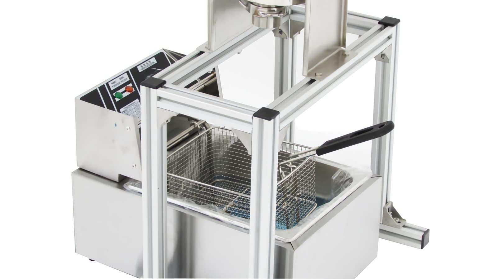 5L Manual Churro Maker Machine with Stand + 6L Commercial Electric Deep Fryer 2500W - Stainless Steel Spanish Donut & French Fry Maker for Bakeries, Cafes & Home Use - Perfect for Churros, Donuts, Fried Desserts & Snacks