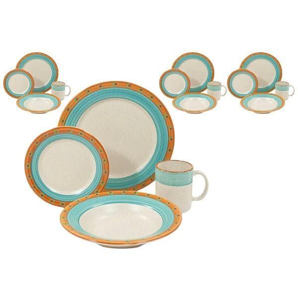 Hand Painted Sedona Sky Dinnerware Set - Elegant Ceramic Plates & Bowls for Fine Dining, Entertaining & Home Decor