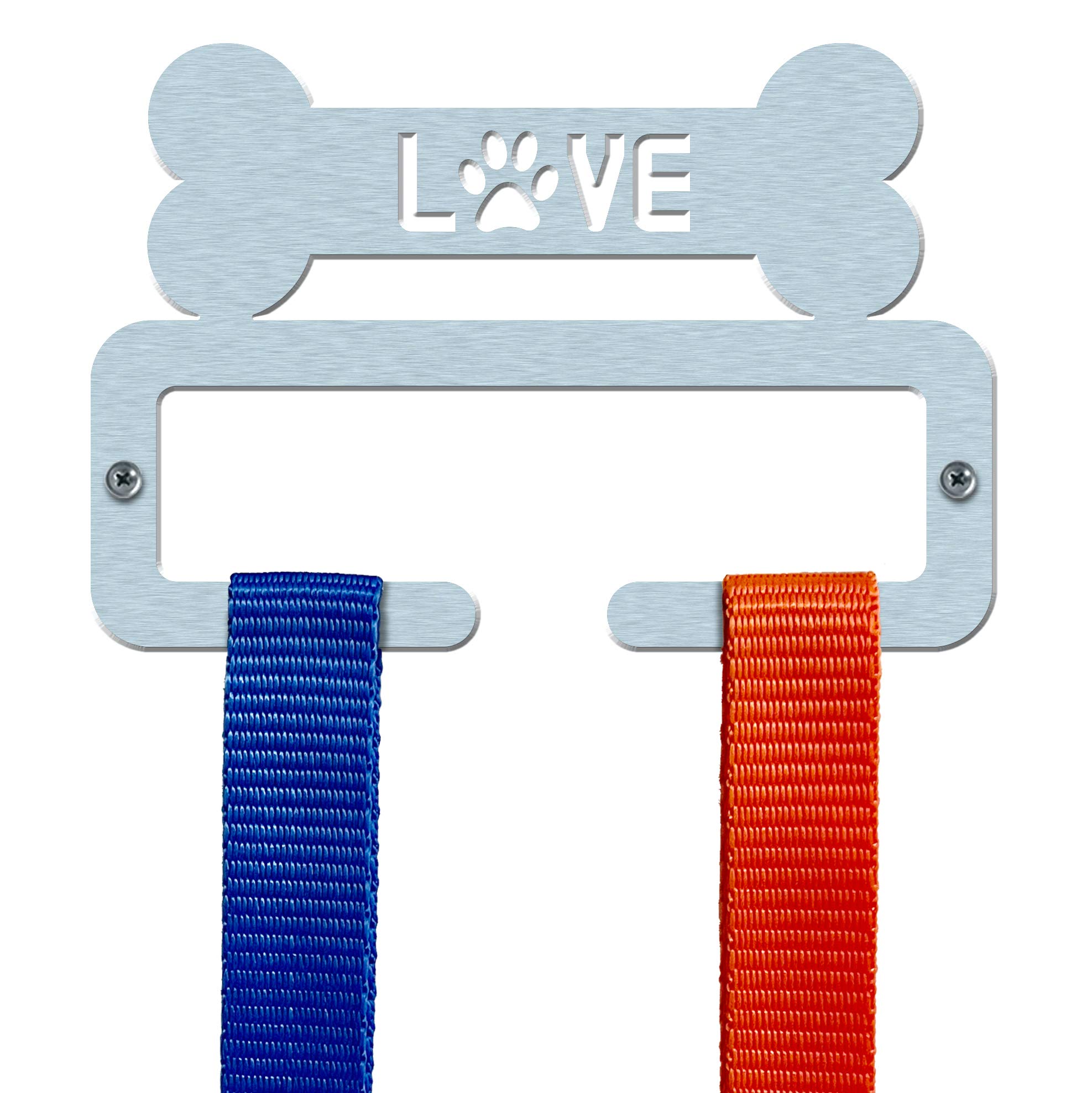 Premium Brushed Stainless Steel Dog Leash & Accessories Holder - British Made | Perfect for Home, Yard & Travel Organization