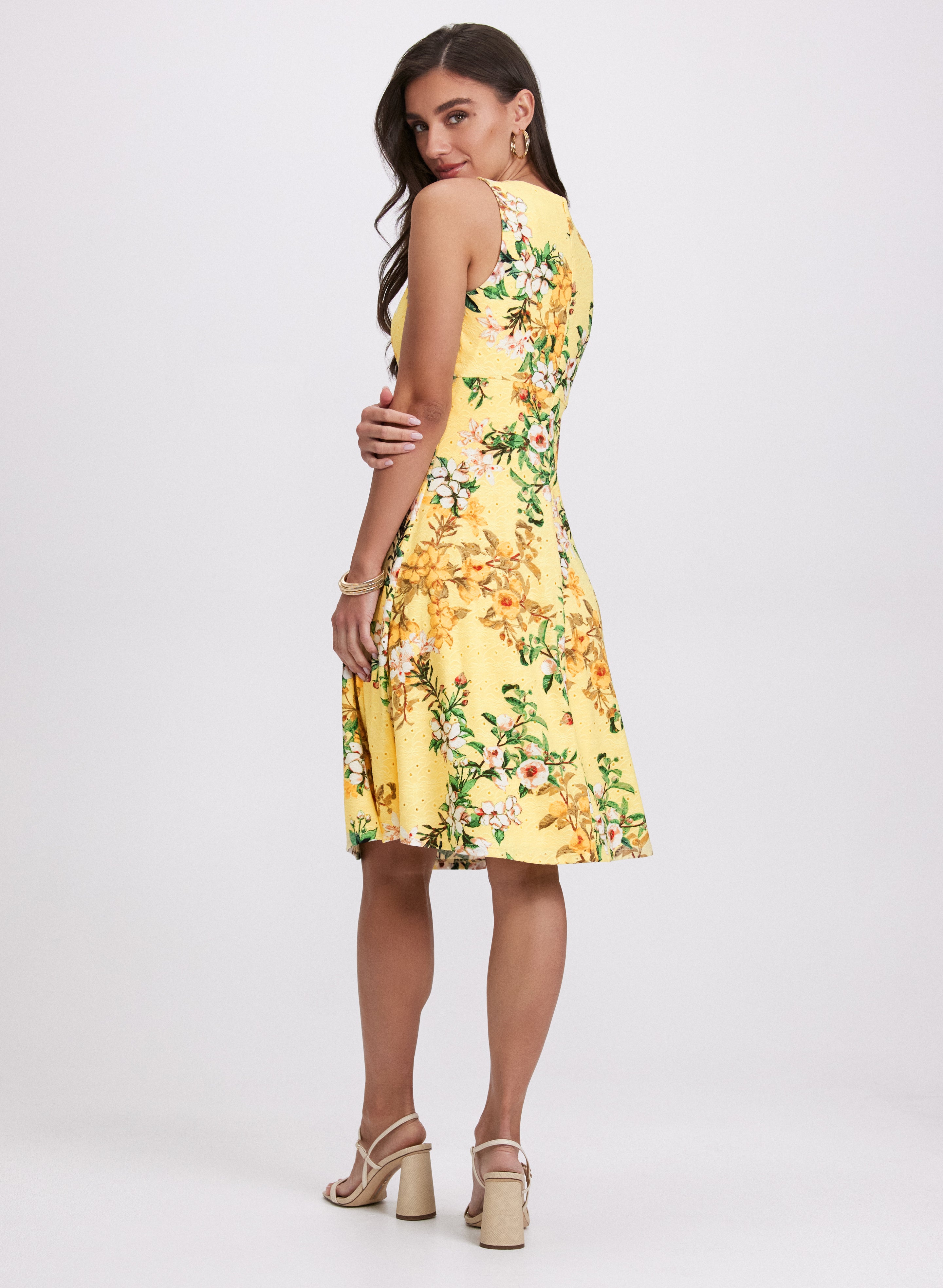 Floral Eyelet Lace Dress for Women - Summer Boho Maxi Dress with Short Sleeves - Perfect for Beach Vacations, Weddings & Date Nights