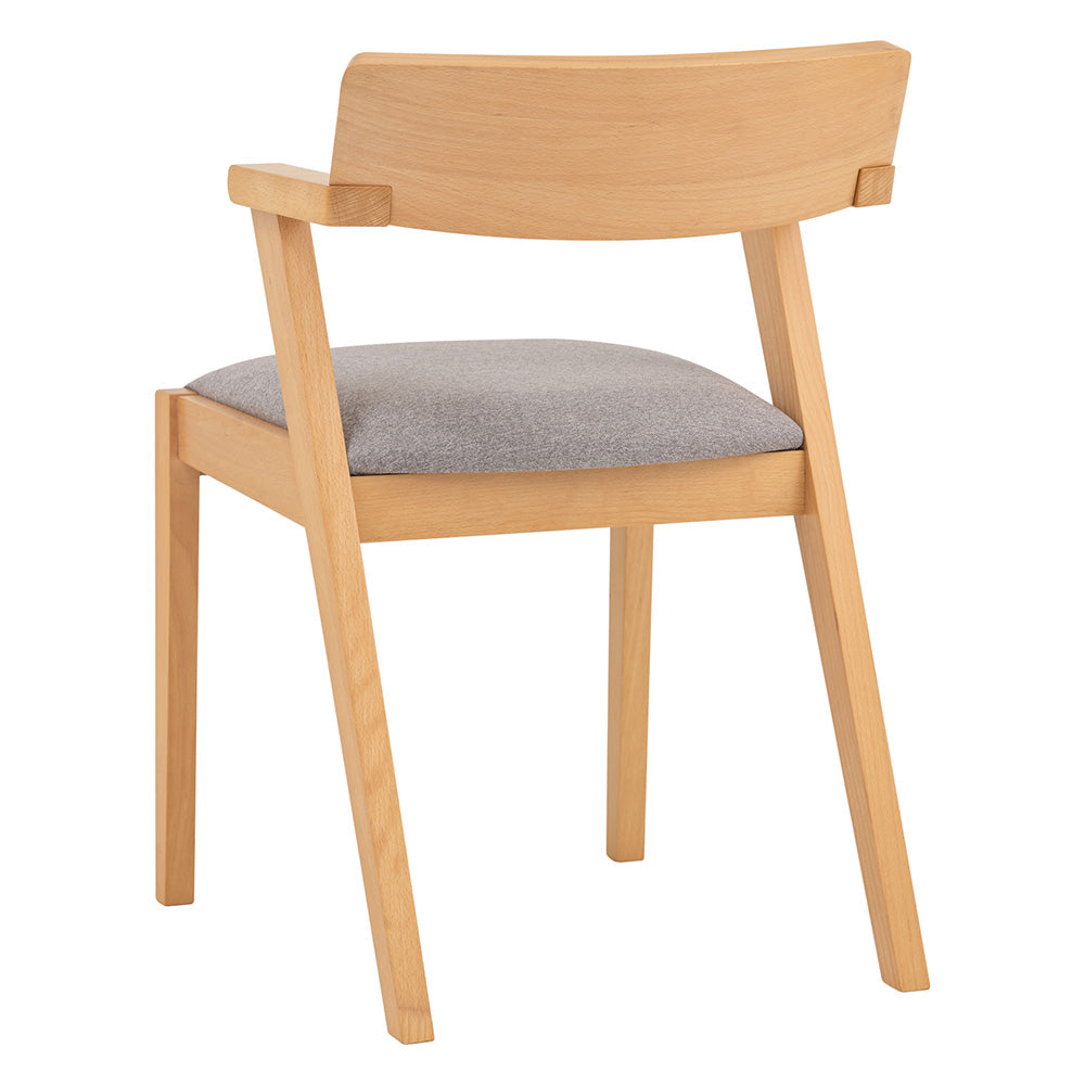 Zola Modern Dining Chair - Solid Oak Wood Frame with Light Grey Upholstery - Perfect for Kitchen, Dining Room, and Home Office Seating