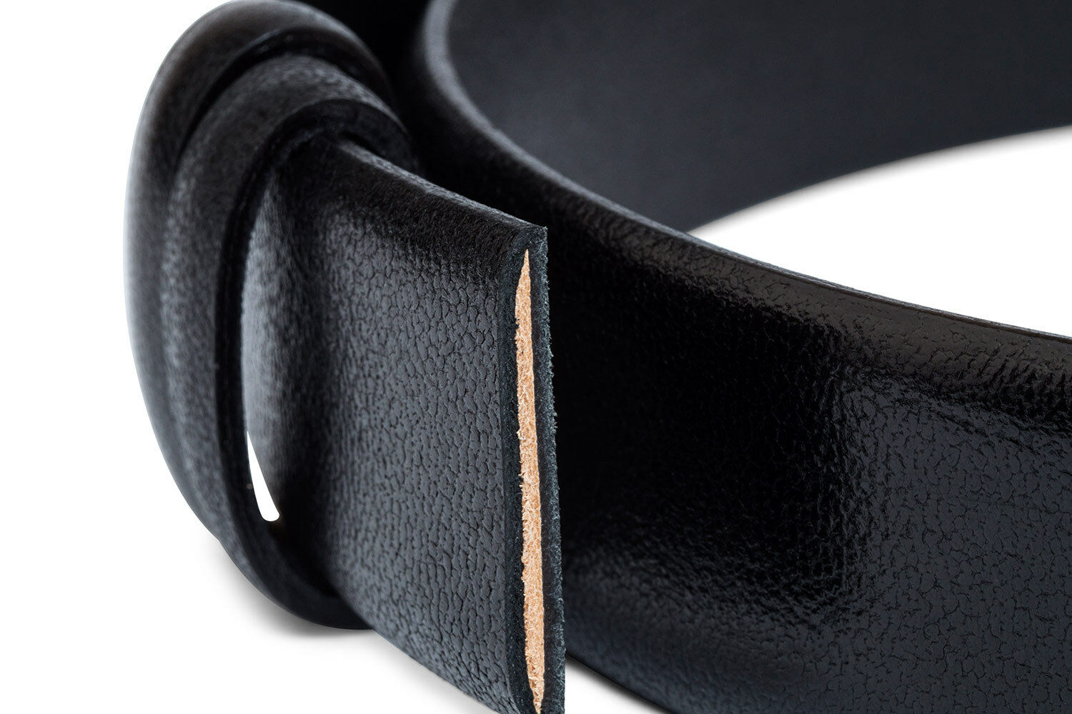 Premium Black Leather Belt for Men - 1 3/8 Inch (35mm) Width - Compatible with Cartier Buckles - Italian Genuine Leather - Perfect for Formal Wear & Business Attire