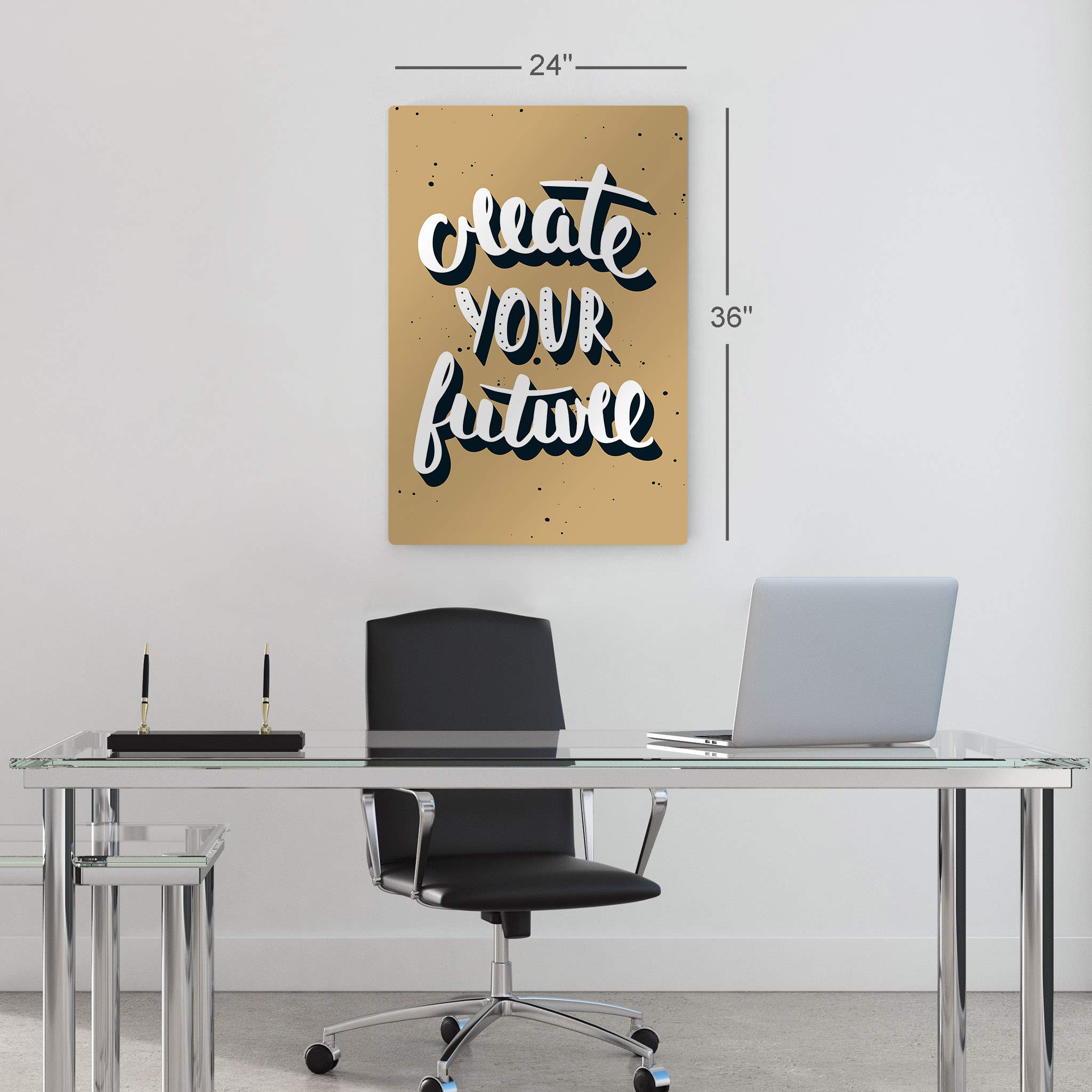 Smile Art Design - Motivational Metal Wall Art with Modern Hand Lettering, Inspirational Entrepreneur Quote Print (40x30) - Perfect for Office, Living Room Decor & Gift Ideas - Ready to Hang for Home or Workspace Motivation