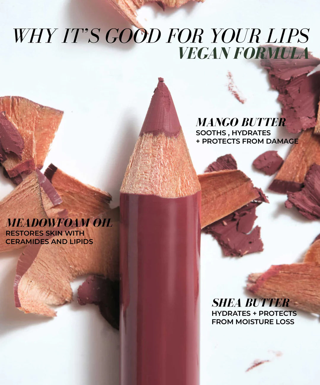 Fitglow Beauty Vegan Lip Liner - Cruelty-Free & Natural Lip Pencil for Long-Lasting Definition | Perfect for Everyday Wear, Special Occasions & Makeup Looks