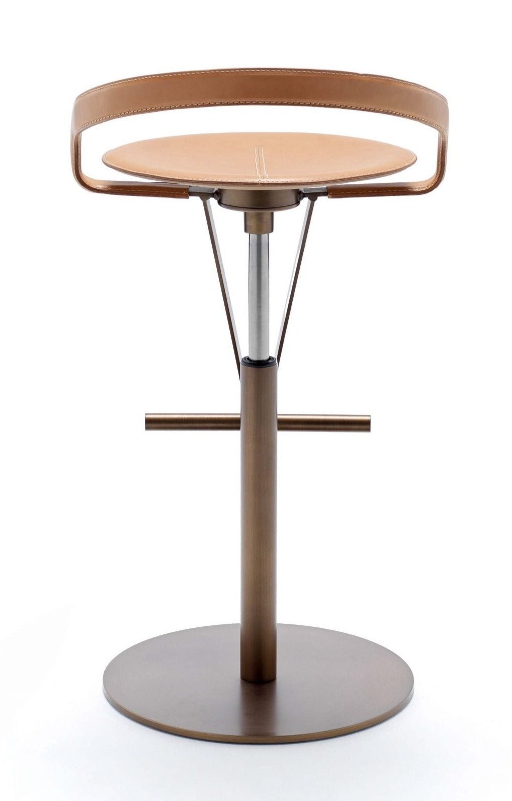Fasem Cayman Bar BT Stool - Modern Adjustable Bar Stool with Backrest for Kitchen Island, Home Bar & Restaurant - Durable Metal Frame & Comfortable PU Seat