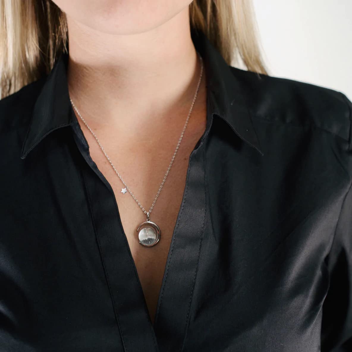Real Moon Rock Meteorite Necklace - Authentic Lunar Meteorite NWA 11788 with NASA Certification | Unique Astronomy Jewelry Gift for Men & Women | Perfect for Space Enthusiasts, Science Lovers & Romantic Gifts