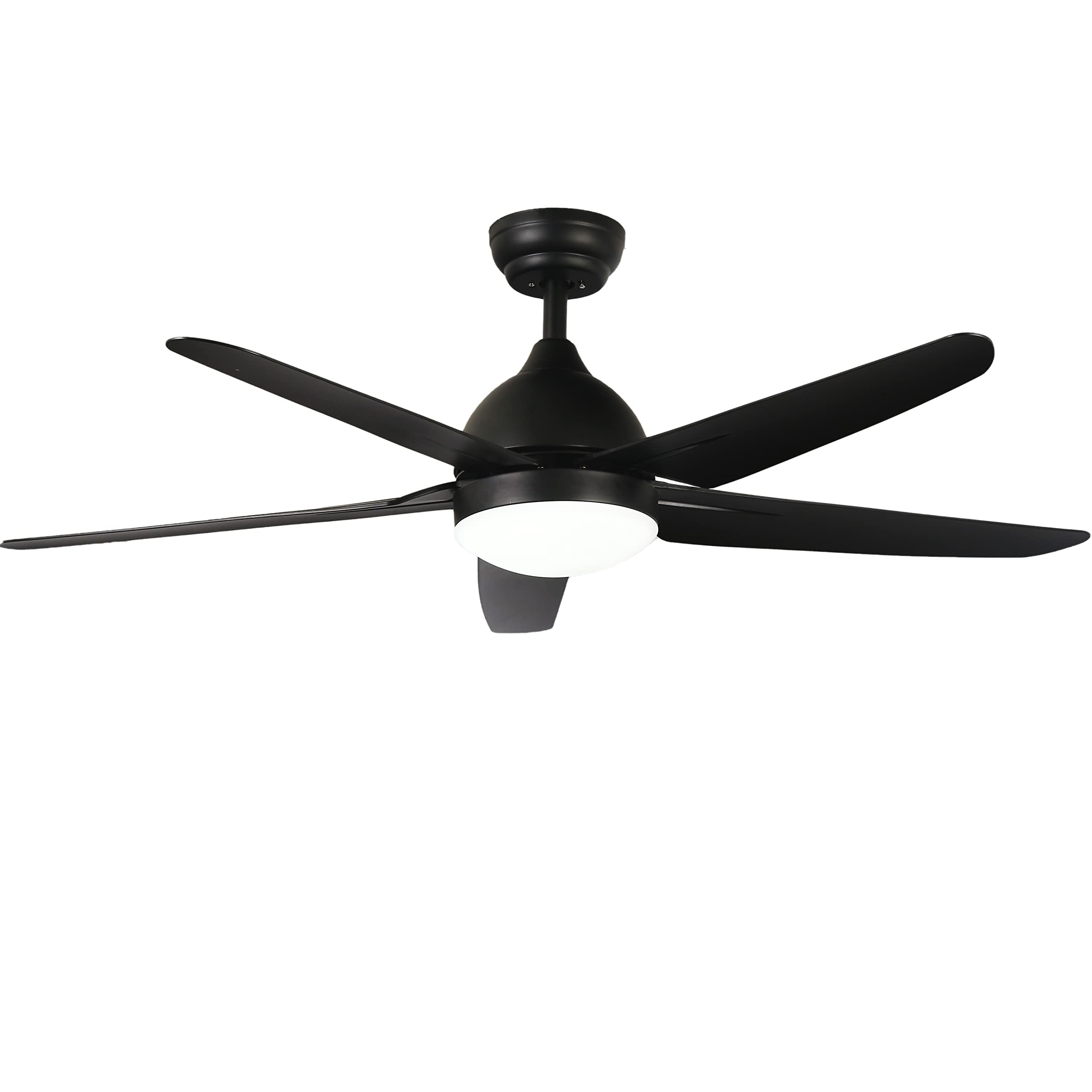 FINXIN 52 Inch Smart Ceiling Fan with LED Light - Remote Control, 3/5 Blades, Quiet DC Motor - Perfect for Bedroom, Living Room & Dining Room - Modern Black Finish for Home & Office Cooling