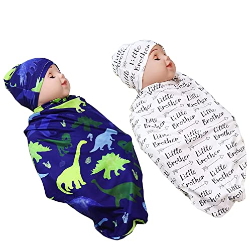 Dinosaur & Brother Baby Swaddle Cocoon - Soft Newborn Swaddle Sack for Photography Props | Perfect for Newborn Photo Shoots, Baby Showers & Nursery Decor