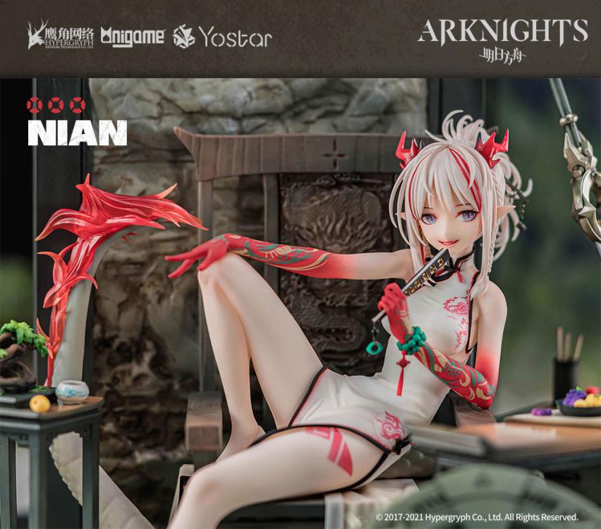 AniGame 1/7 Arknights Nian (Unfettered Freedom Ver.) Anime Collectible Figure - Perfect for Gaming Rooms, Anime Collections & Gift Giving