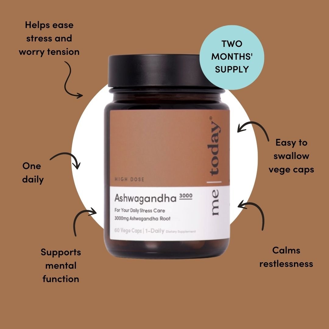 Me Today Ashwagandha Supplement - Organic Stress Relief & Sleep Support - Vegan Capsules for Anxiety, Focus & Immune Boost - Perfect for Daily Wellness & Meditation Routine