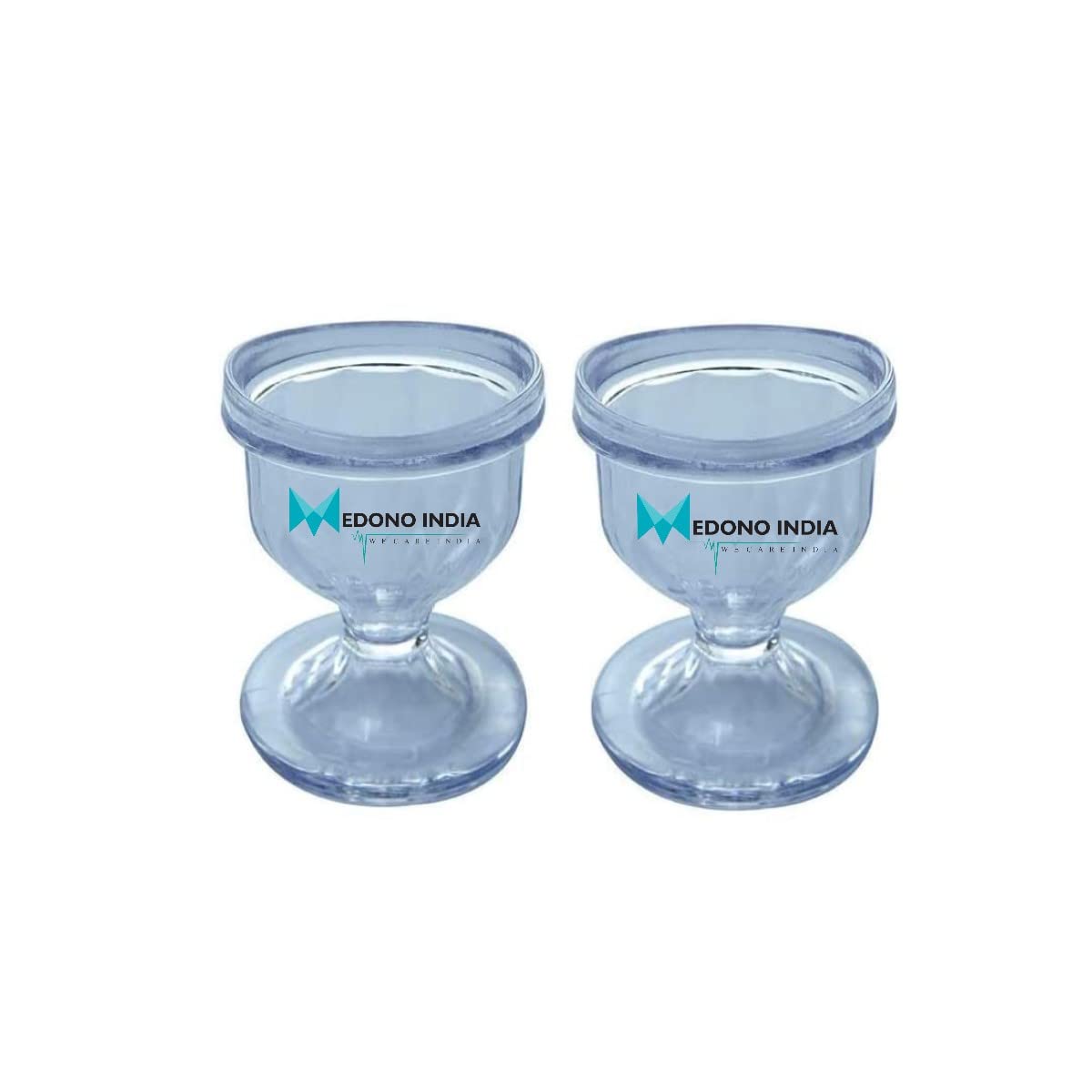Medono India Transparent Eye Wash Cups (Pack of 2) – Premium Plastic Eye Cleansing Cups with Storage Container for Removing Dust, Makeup & Irritants | Perfect for Eye Care, First Aid & Travel Use